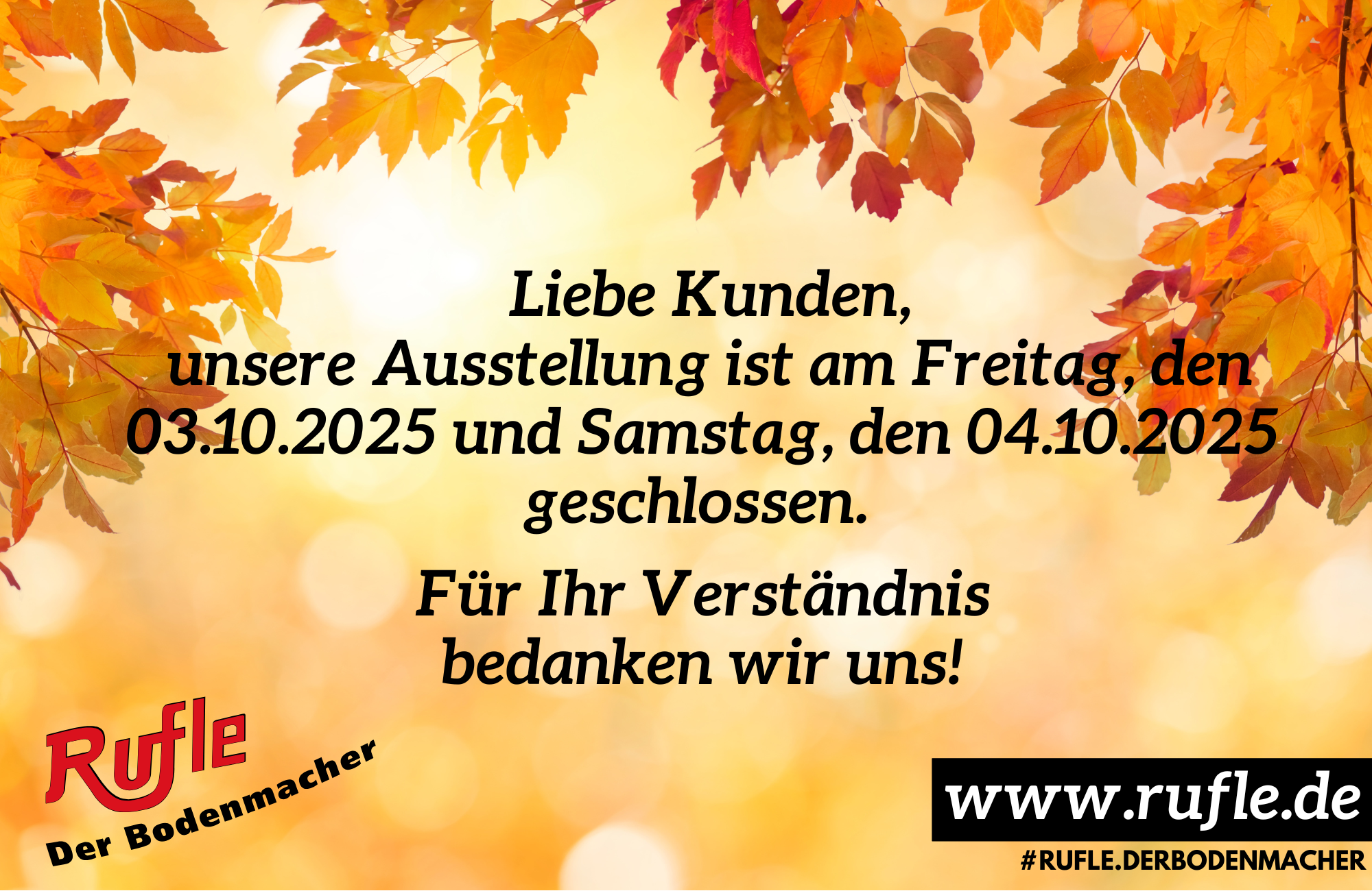 Liebe Kunden WEB POP UP